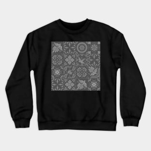 Mexican Gray Talavera Tile Pattern by Akbaly Crewneck Sweatshirt